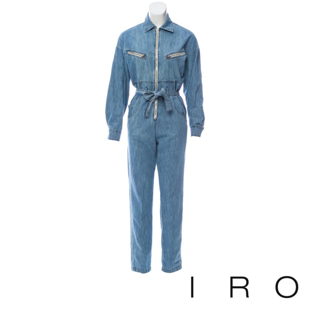 IRO‎ Jeans Polly Denim Long Sleeve Jumpsuit Utility Quiet Luxury Minimalist